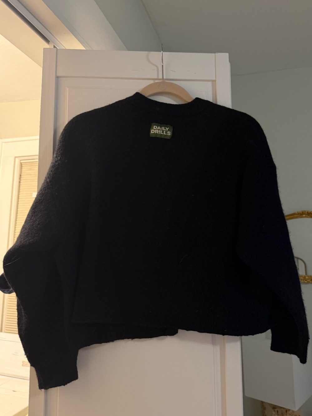 Daily Drills Black Single Button Sweater